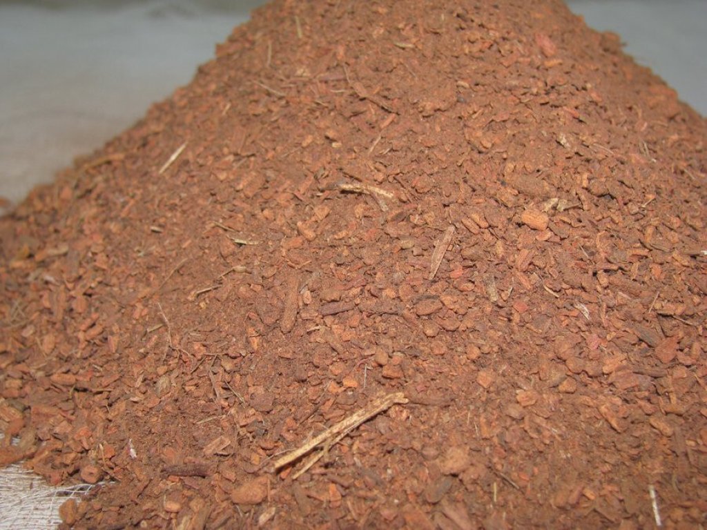 A small pile of red madder root.